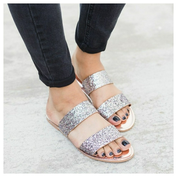 *Summer Sale* Blush glitter slip-on sandal - Picture 2 of 3